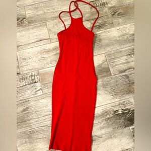 New Bodycon Red Halter Dress.